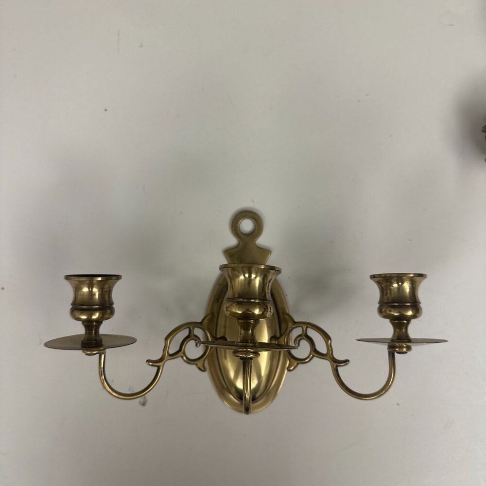 Vintage Brass Wall Sconce Candle Holder